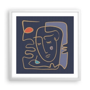 Pôster em moldura branca - Nos pensamentos - 50x50 cm