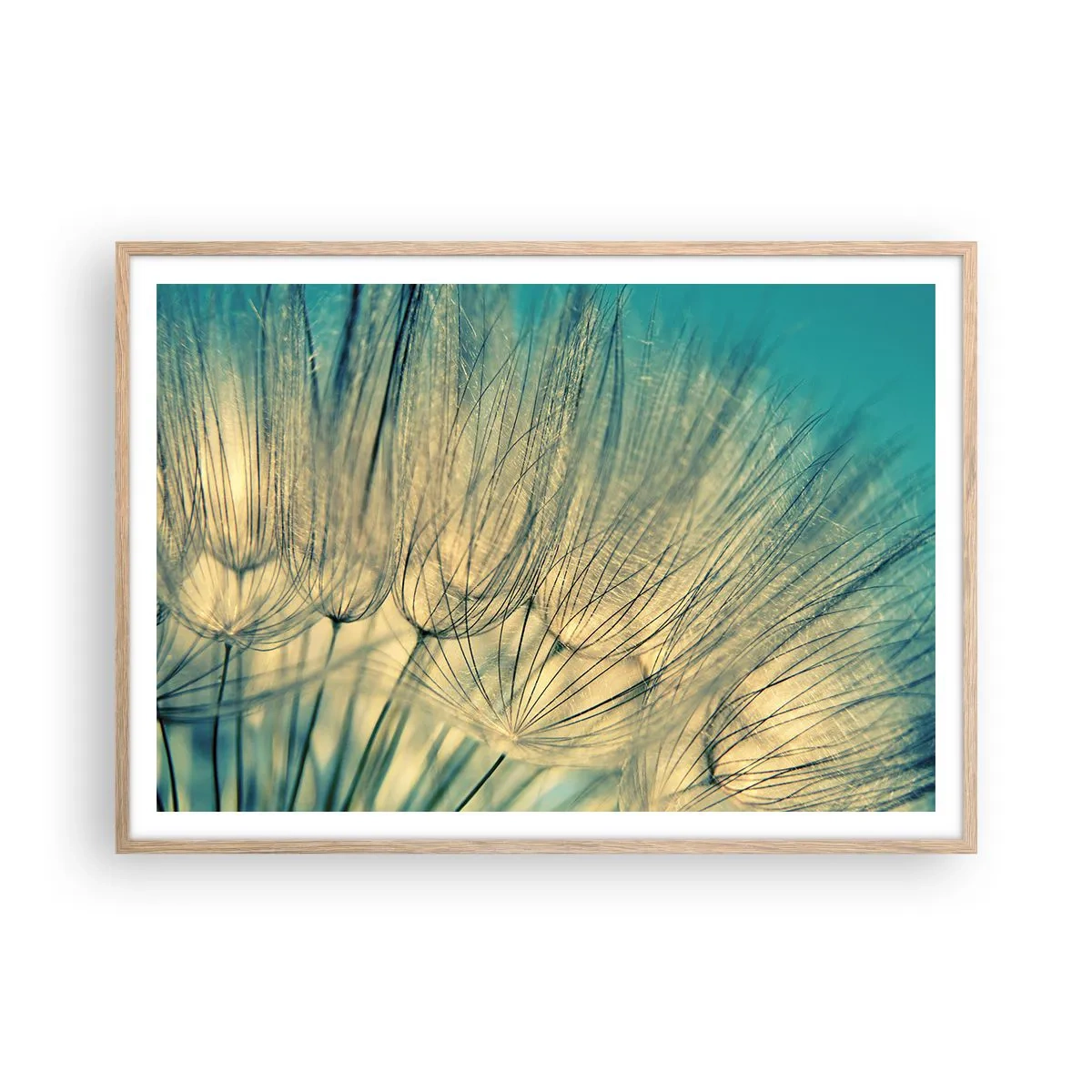 Pôster com moldura de carvalho claro - À espera do vento - 100x70 cm