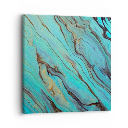 Quadro em tela - Maré Turquesa - 30x30 cm