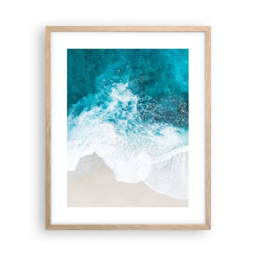 Pôster com moldura de carvalho claro - Carícia natural - 40x50 cm