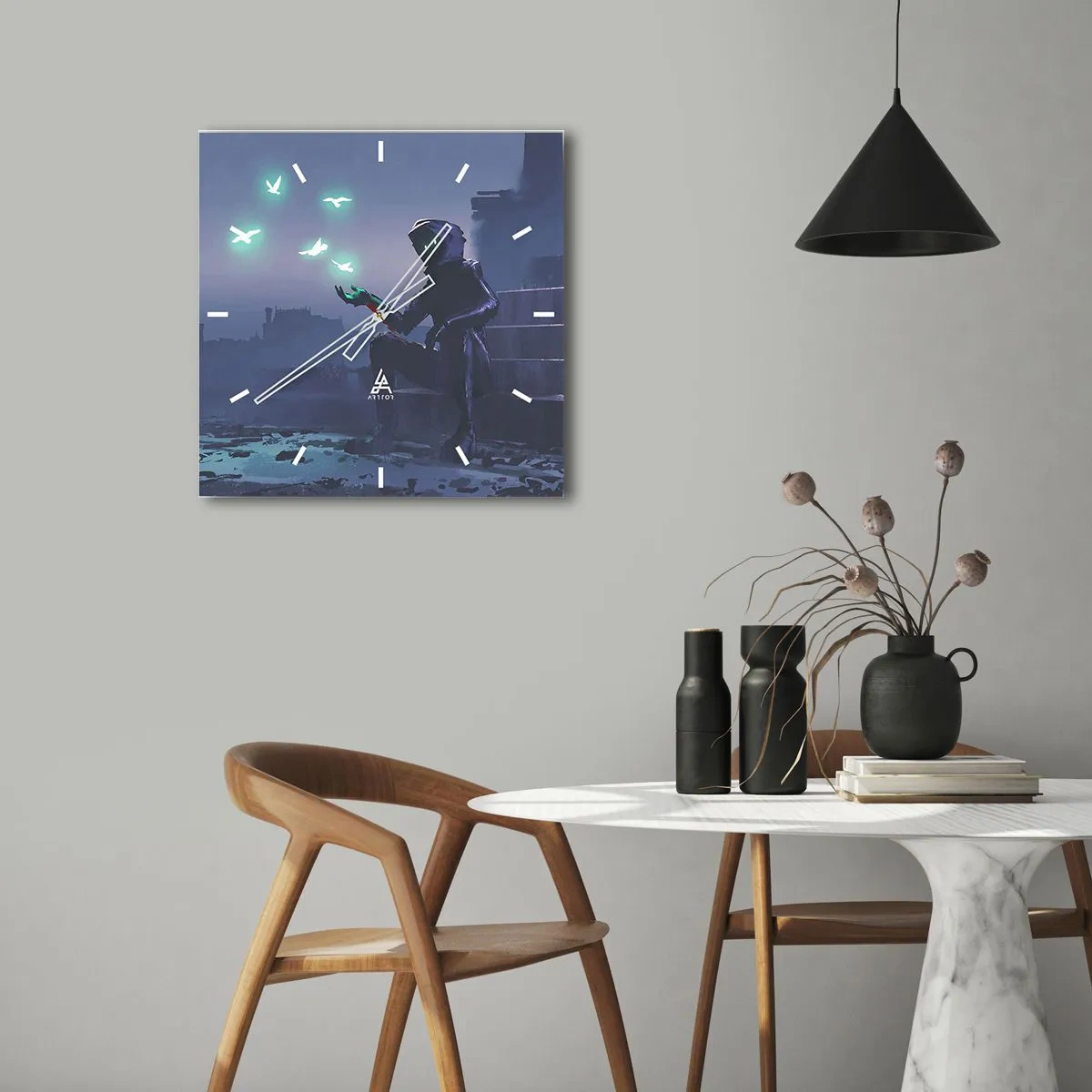 Relógio de parede - Relógio em vidro - A vida vai voltar - 40x40 cm