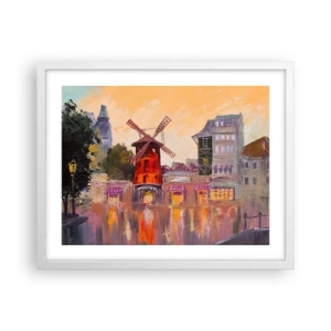 Pôster em moldura branca - Ícones parisienses – Moulin Rouge - 50x40 cm