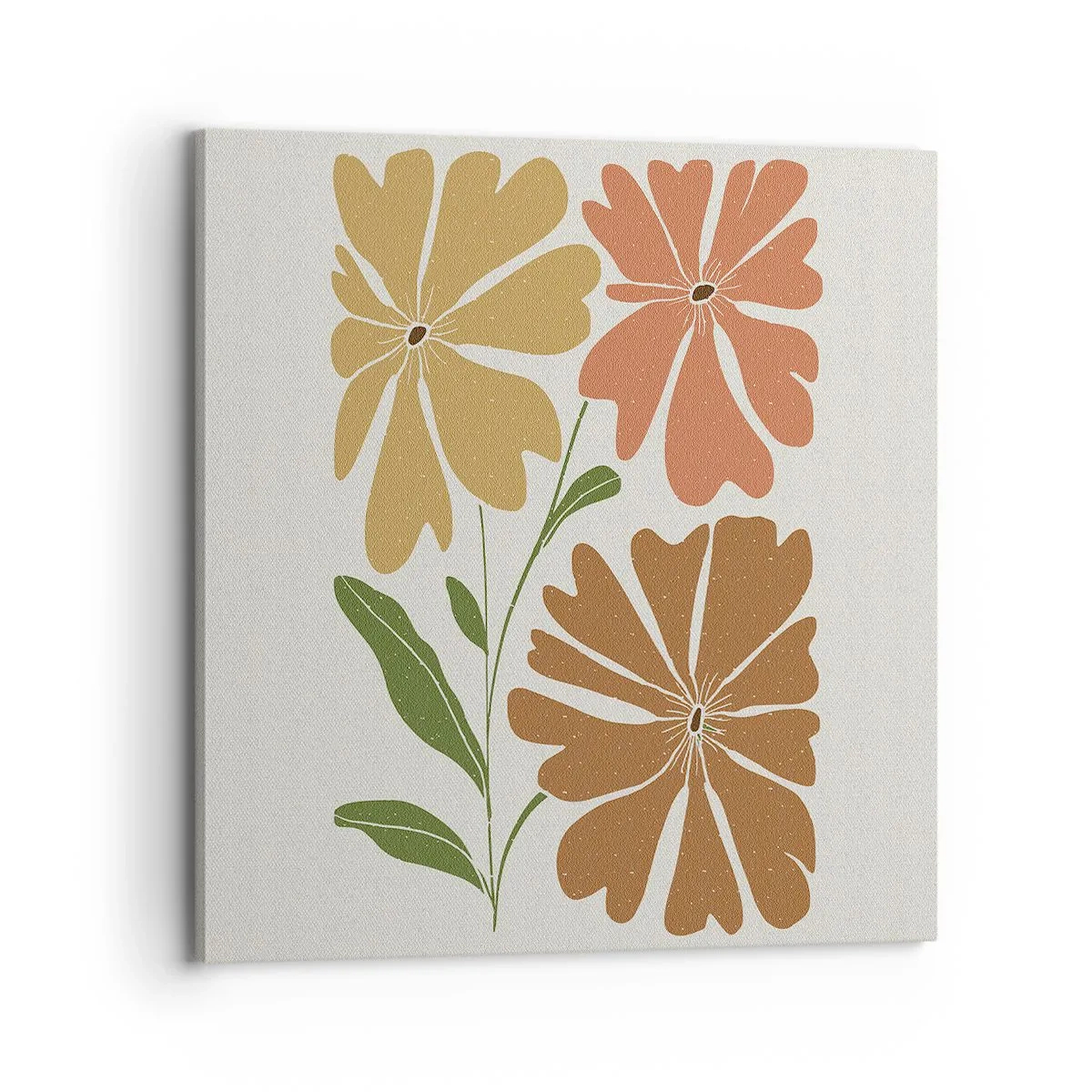 Quadro em tela - Natureza e geometria - 70x70 cm