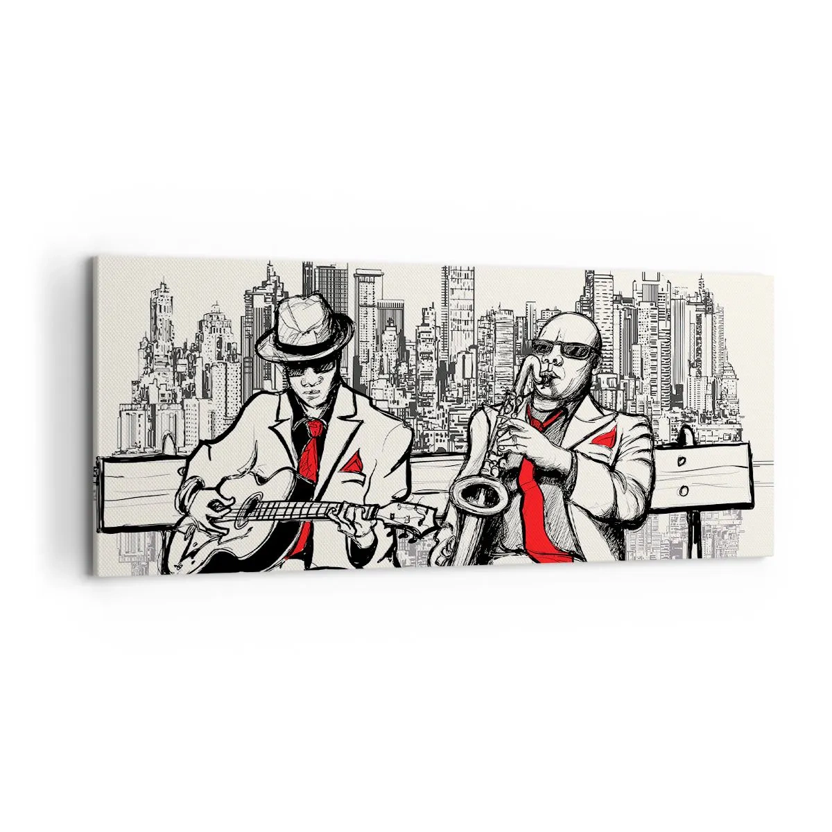 Quadro em tela - Improvisação nova-iorquina - 100x40 cm