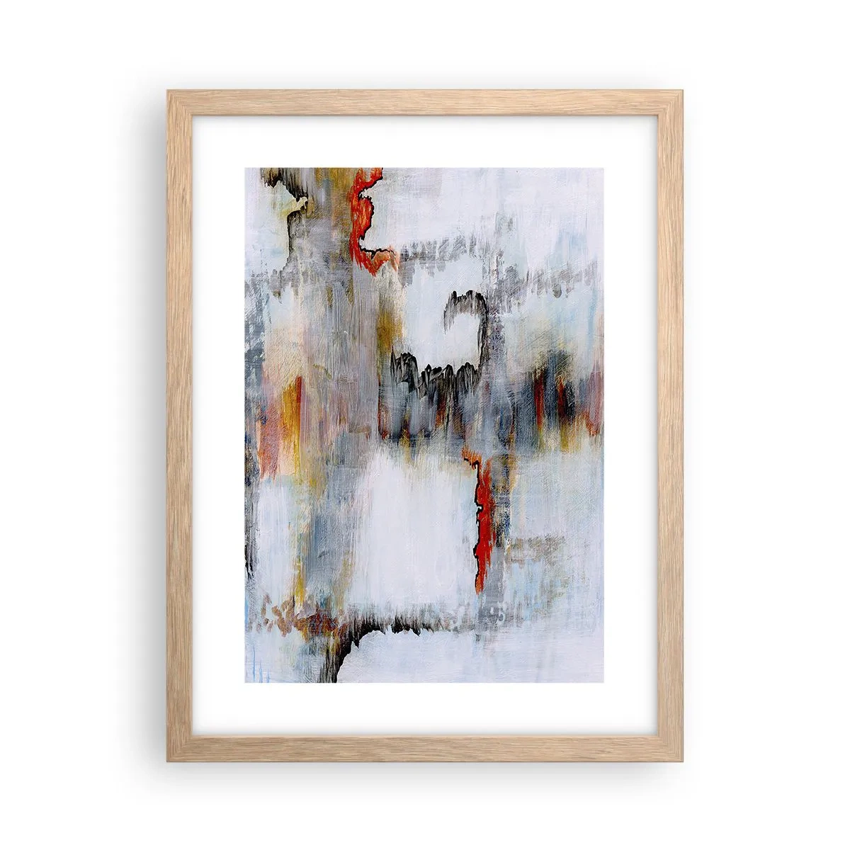 Pôster com moldura de carvalho claro - Com um palito na água - 30x40 cm