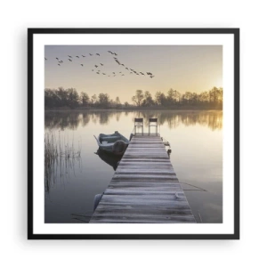 Pôster com moldura preta - Voltarei dentro de algum tempo - 60x60 cm