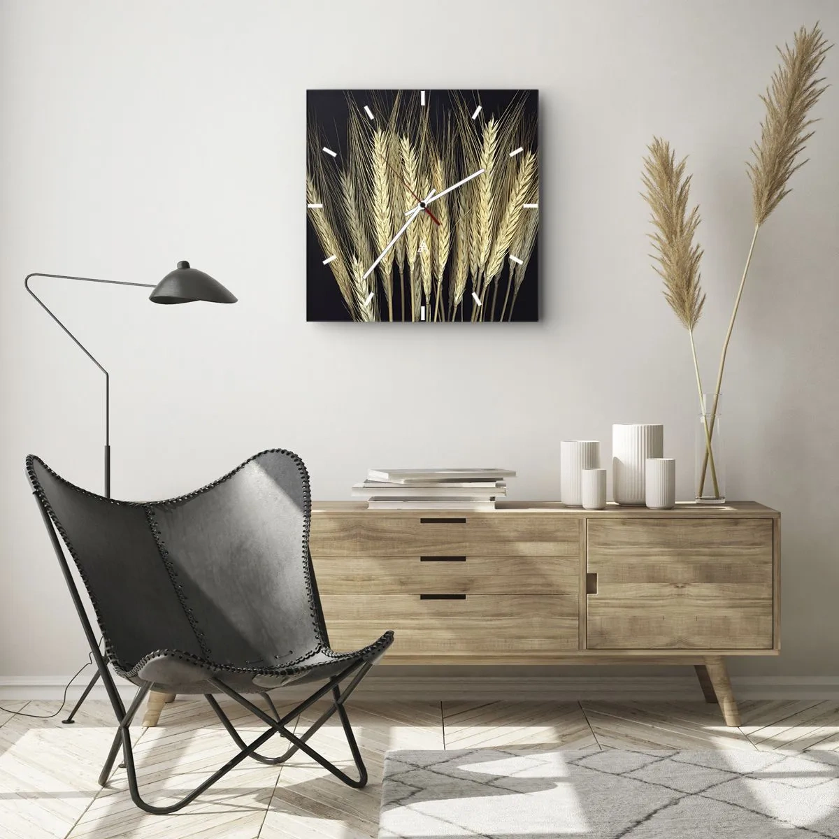 Relógio de parede - Relógio em vidro - Magia rústica - 30x30 cm