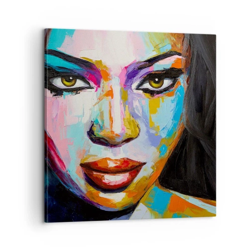 Quadro em tela - É impossível tirar os olhos - 60x60 cm