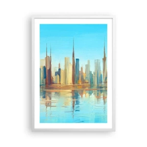 Pôster em moldura branca - Uma metrópole ensolarada - 50x70 cm