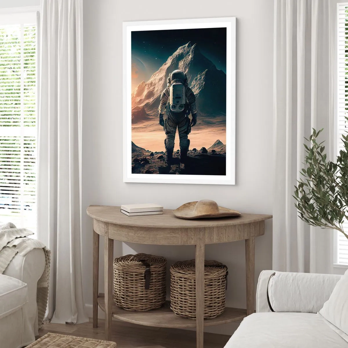 Pôster em moldura branca - Novo desafio - 61x91 cm