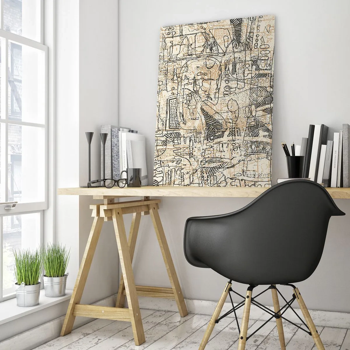 Quadro em vidro - À espera de ser decifrado - 70x100 cm