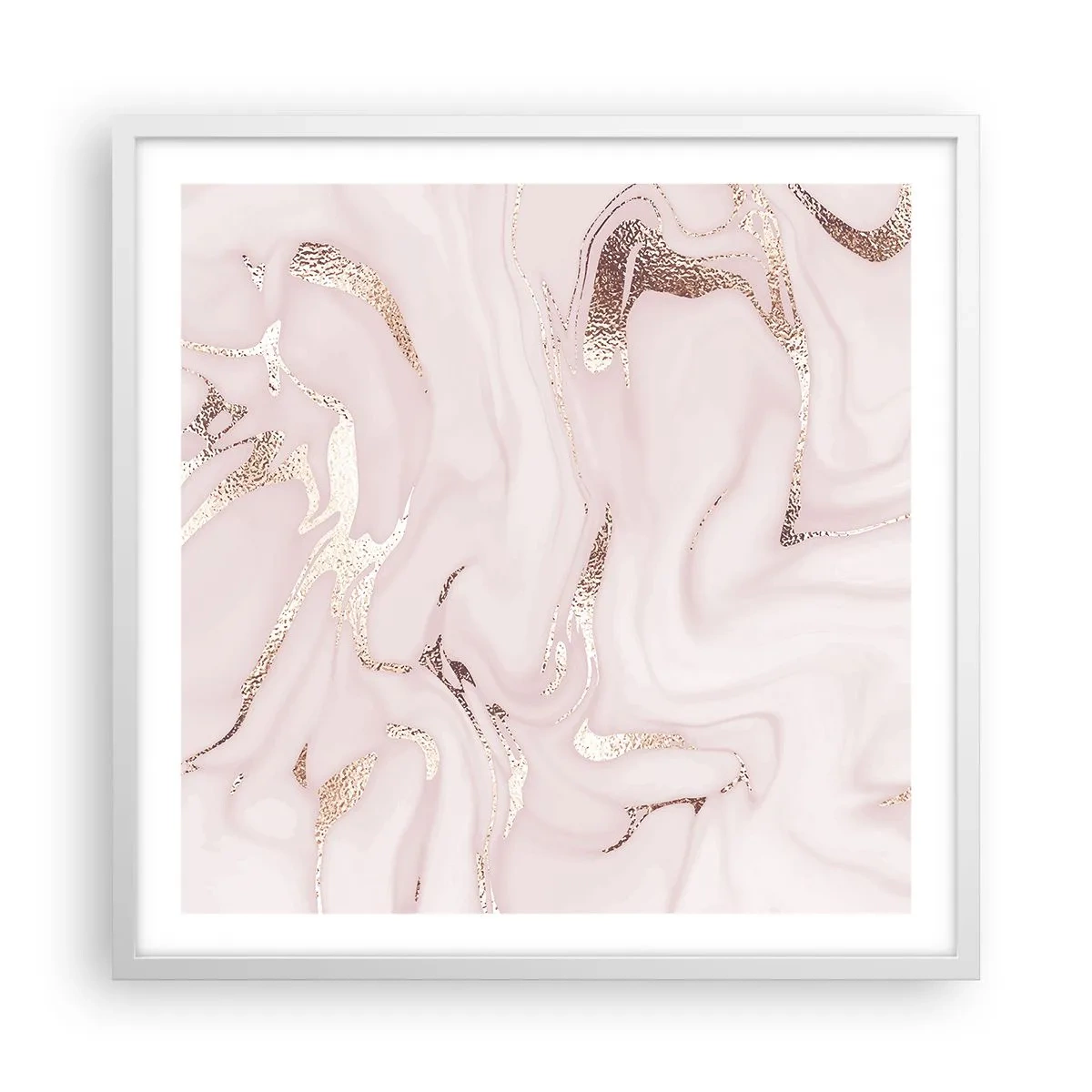 Pôster em moldura branca - Num lenço cor-de-rosa - 60x60 cm