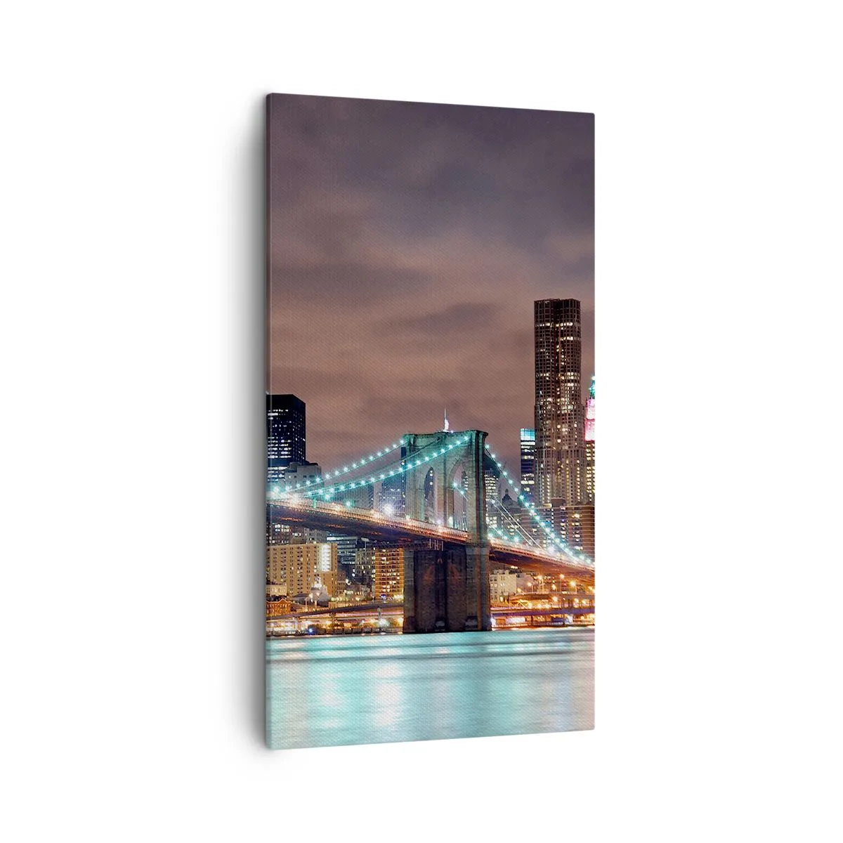 Quadro em tela - Luzes de uma cidade grande - 45x80 cm