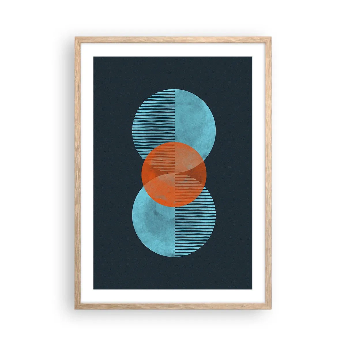 Pôster com moldura de carvalho claro - Obras de arte simétricas - 50x70 cm