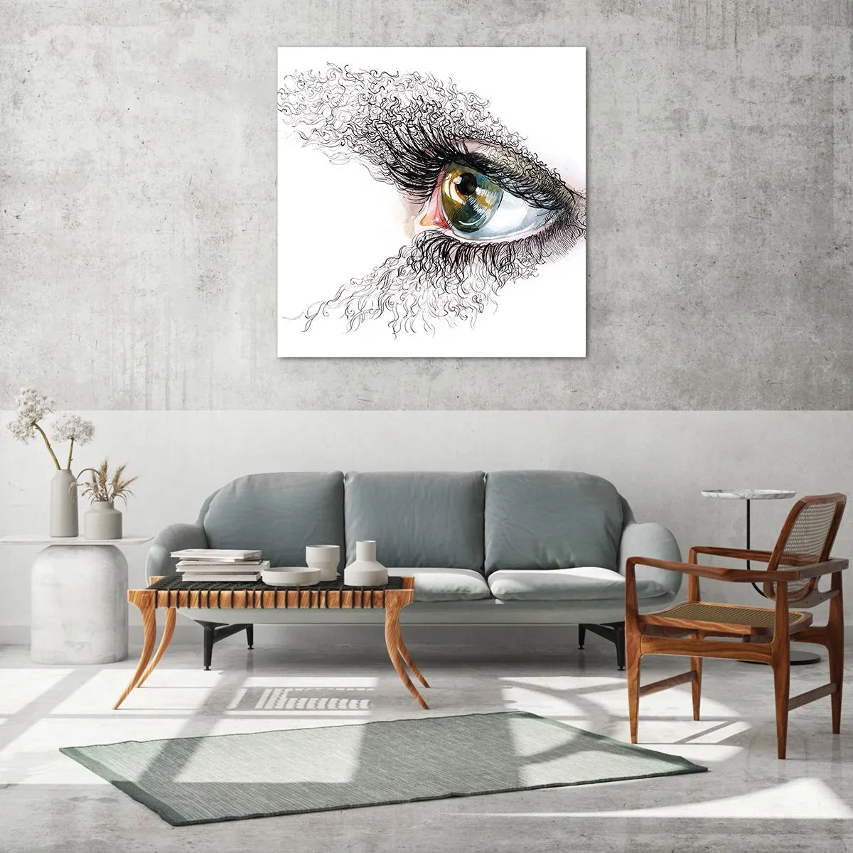 Quadro em vidro - Olhe diretamente para a alma - 30x30 cm