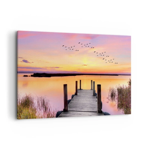 Quadro em tela - Silenciosa Alvorada Violeta  - 100x70 cm