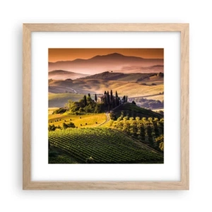 Pôster com moldura de carvalho claro - Arcádia - Paisagem toscana - 30x30 cm