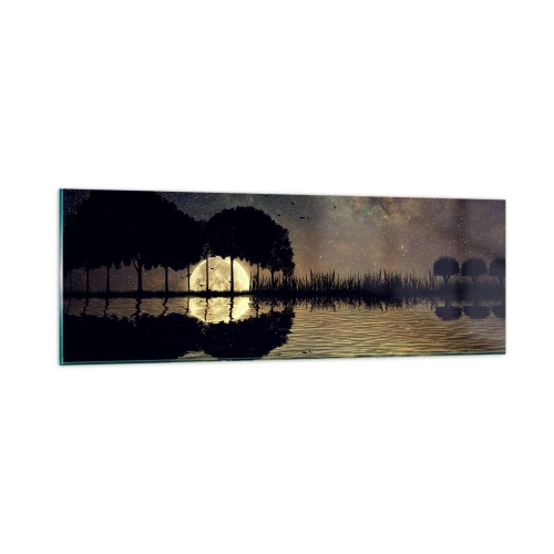 Quadro em vidro - Uma noite no Fim do Mundo - 90x30 cm