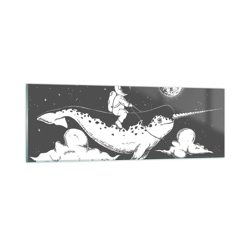 Quadro em vidro - Cavaleiro Espacial - 90x30 cm