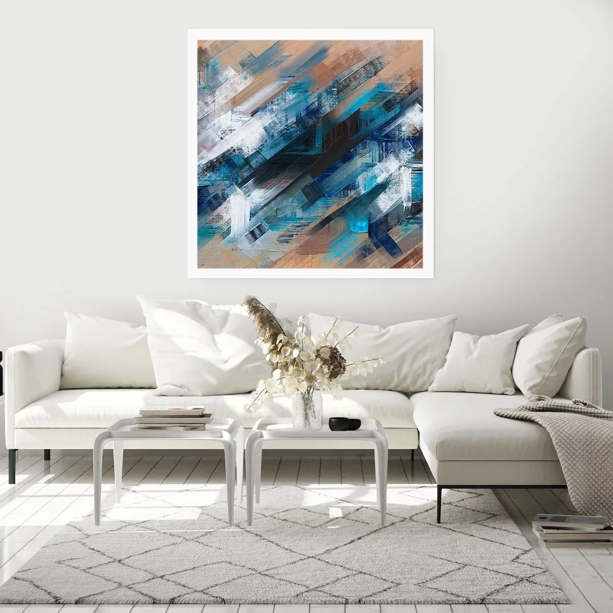 Pôster - Numa diagonal azul - 60x60 cm
