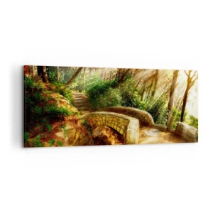 Quadro em tela - Direto da ponte para a floresta de contos de fadas - 120x50 cm