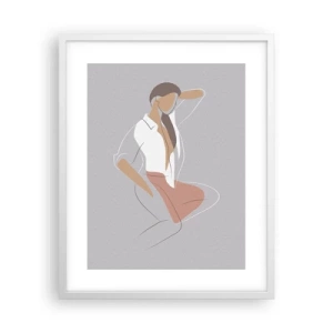 Pôster em moldura branca - O esboço do encanto - 40x50 cm