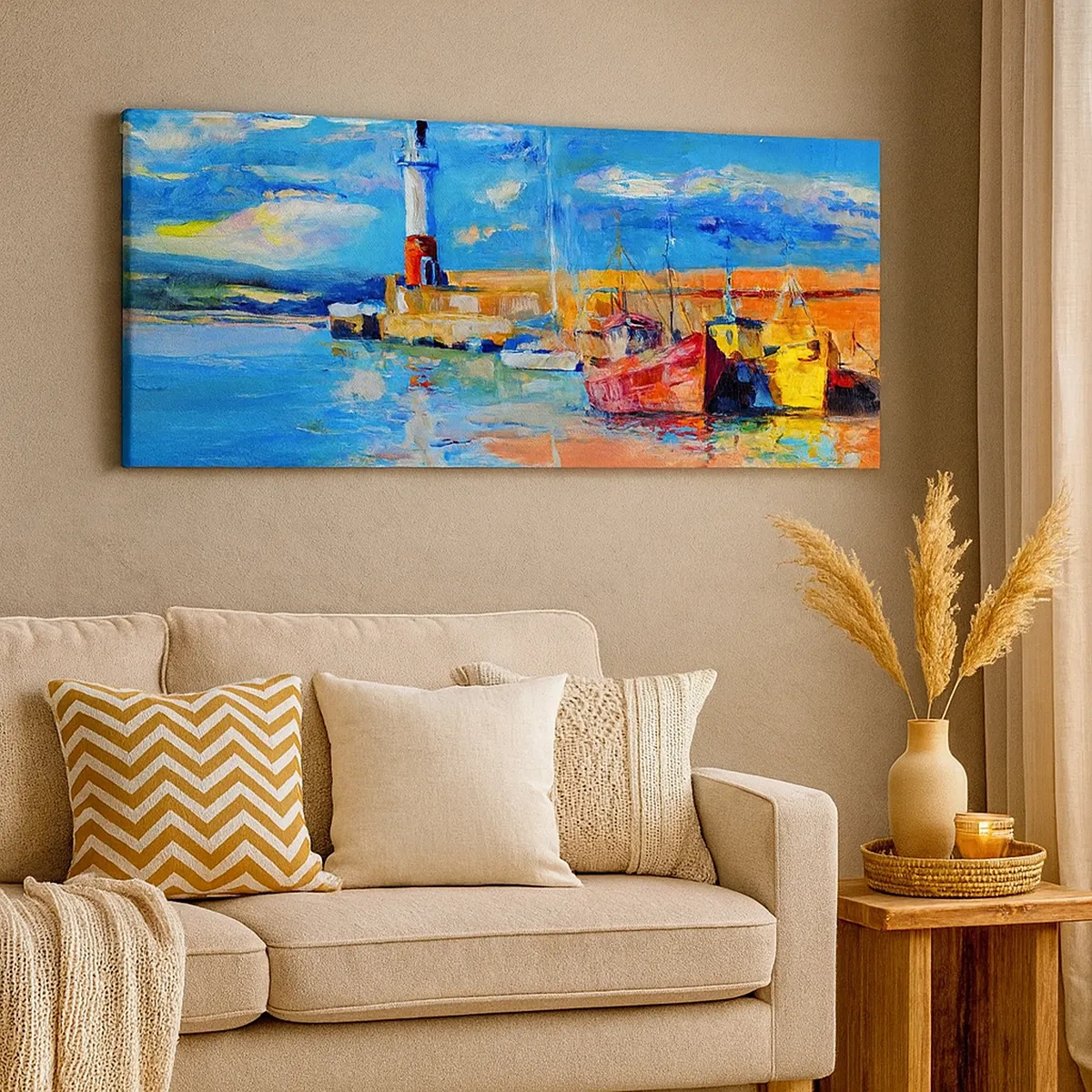 Quadro em tela - Tarde na baía do arco-íris - 30x30 cm