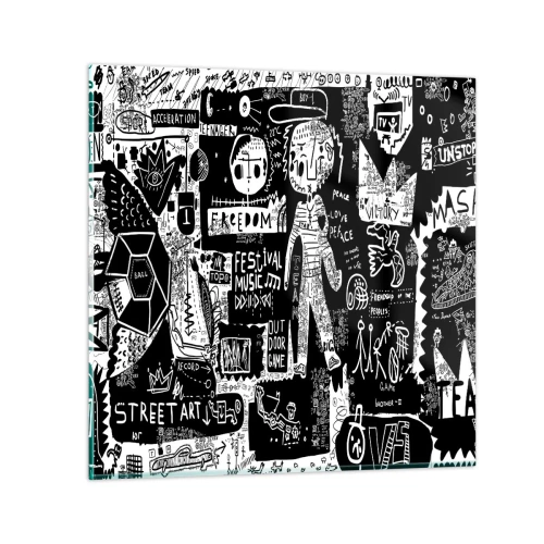 Quadro em vidro - O direito e a alegria da juventude espiritual - 70x70 cm