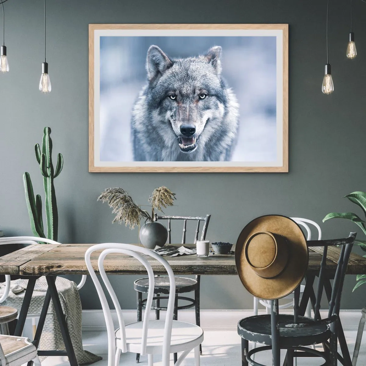 Pôster com moldura de carvalho claro - Vai aceitar o desafio? - 100x70 cm