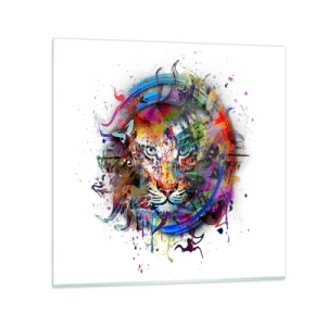 Quadro em vidro - À espreita atrás do véu arco-íris - 40x40 cm