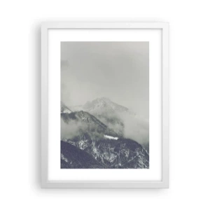 Pôster em moldura branca - Vale nebuloso - 30x40 cm