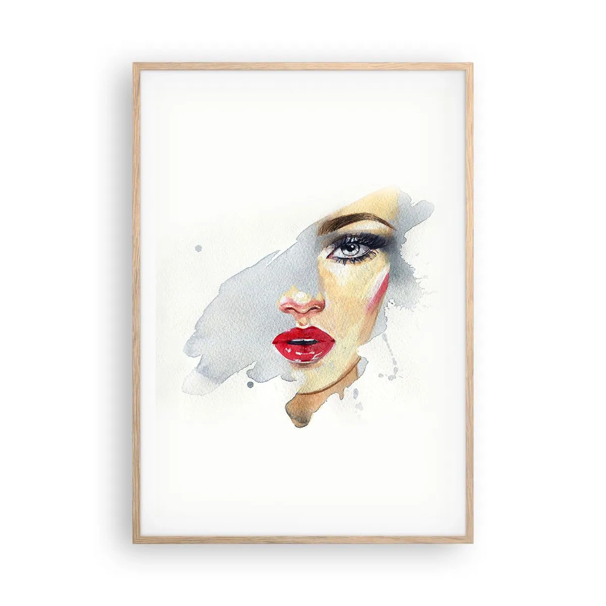 Pôster com moldura de carvalho claro - Reflexão numa gota de água - 70x100 cm