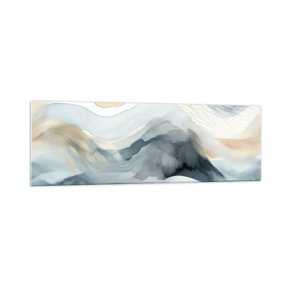 Quadro em vidro - Abstração nevada e nebulosa - 160x50 cm