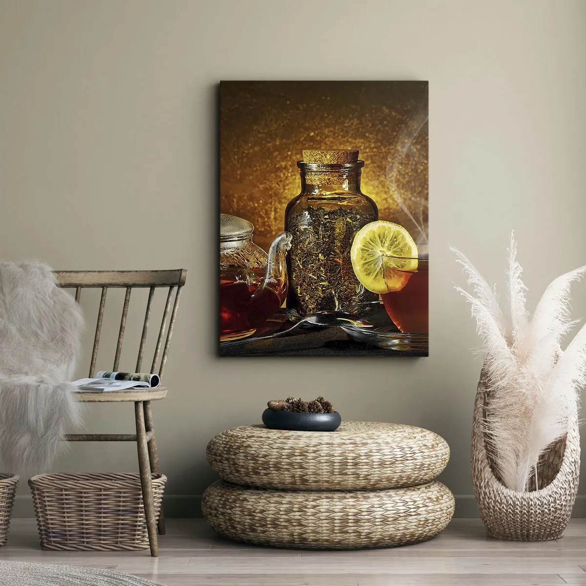 Quadro em tela - Ao estilo dos mestres holandeses - 45x80 cm