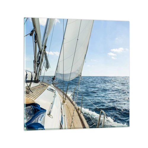 Quadro em vidro - Ahoy, aventura - 50x50 cm