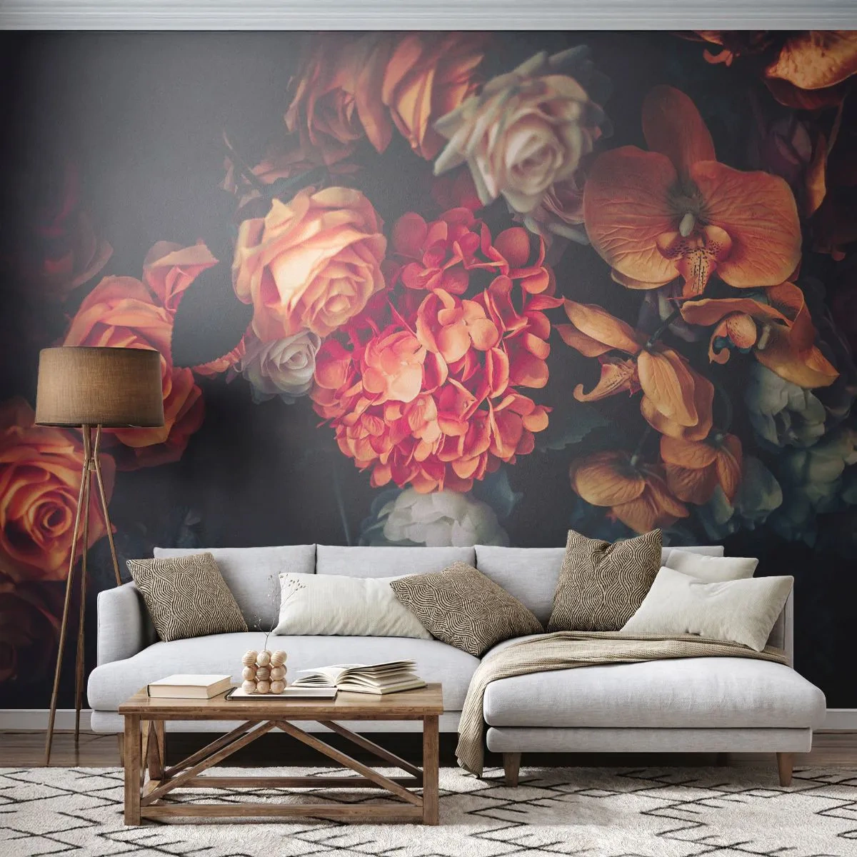 Papel de Parede Standard Eco - Como nos mestres holandeses - Buquê de flores, Flores, Rosas - 400x280 cm