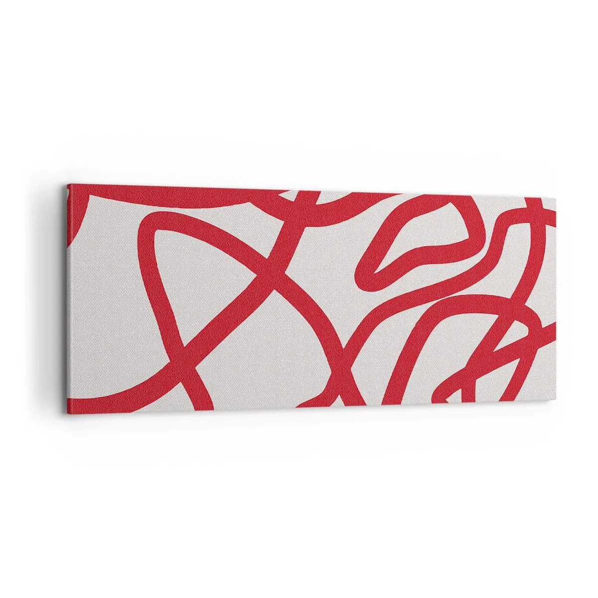 Quadro em tela - Vermelho em branco - 100x40 cm