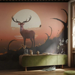 Papel de Parede Premium Canvas - Esta noite é diferente de qualquer outra - Abstração, Cervo, Pedaço - 300x210 cm