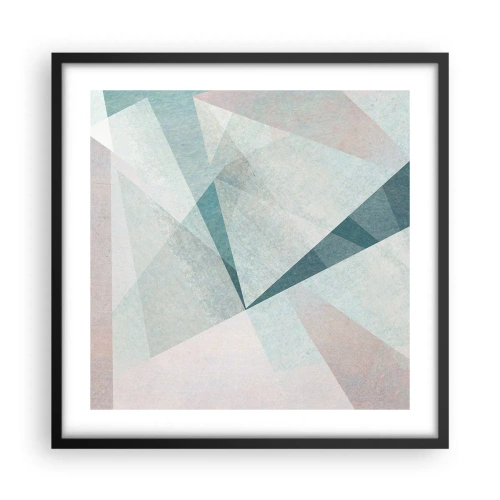 Pôster com moldura preta - Calmo, embora dinâmico - 50x50 cm