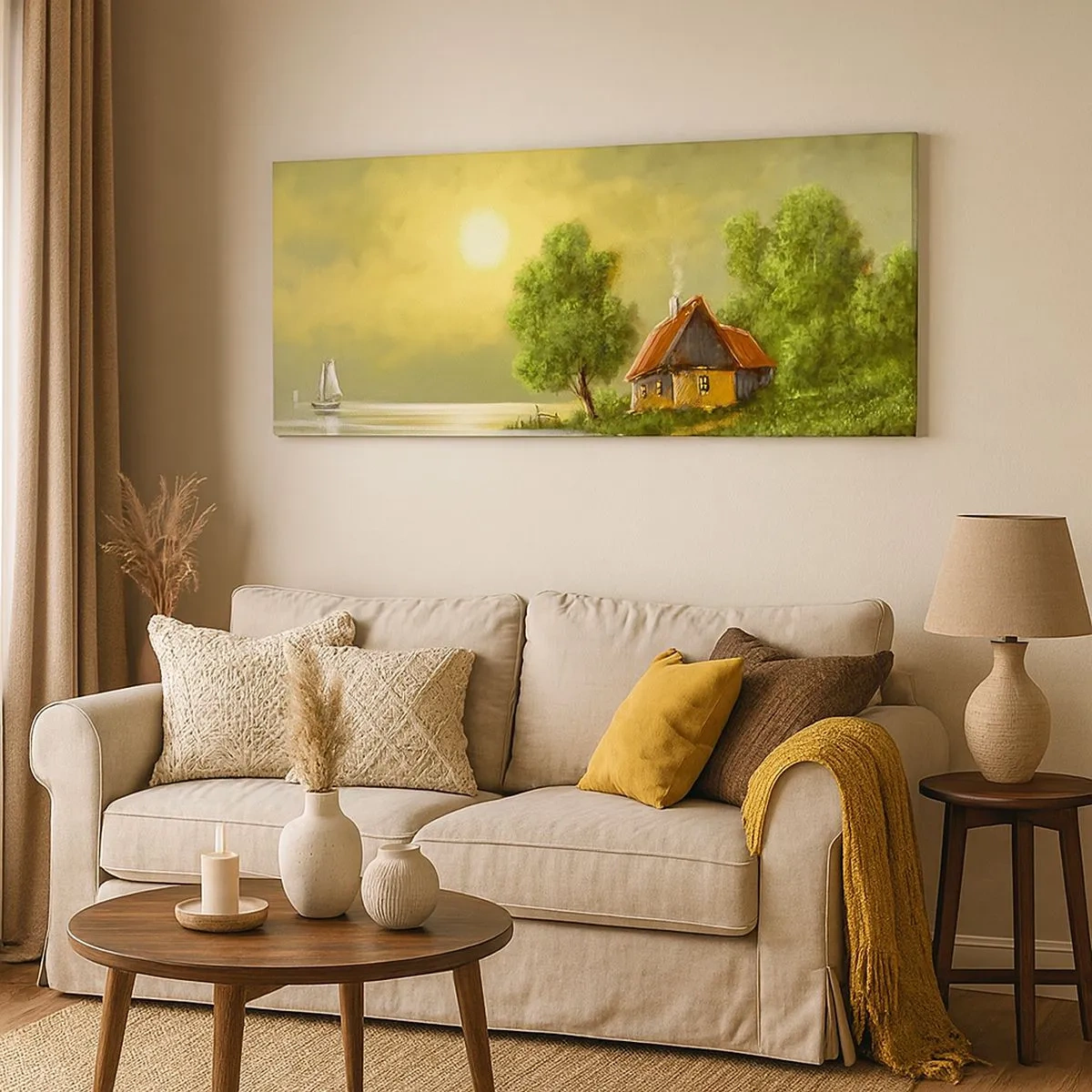 Quadro em tela - Lindo como uma paisagem - 100x40 cm