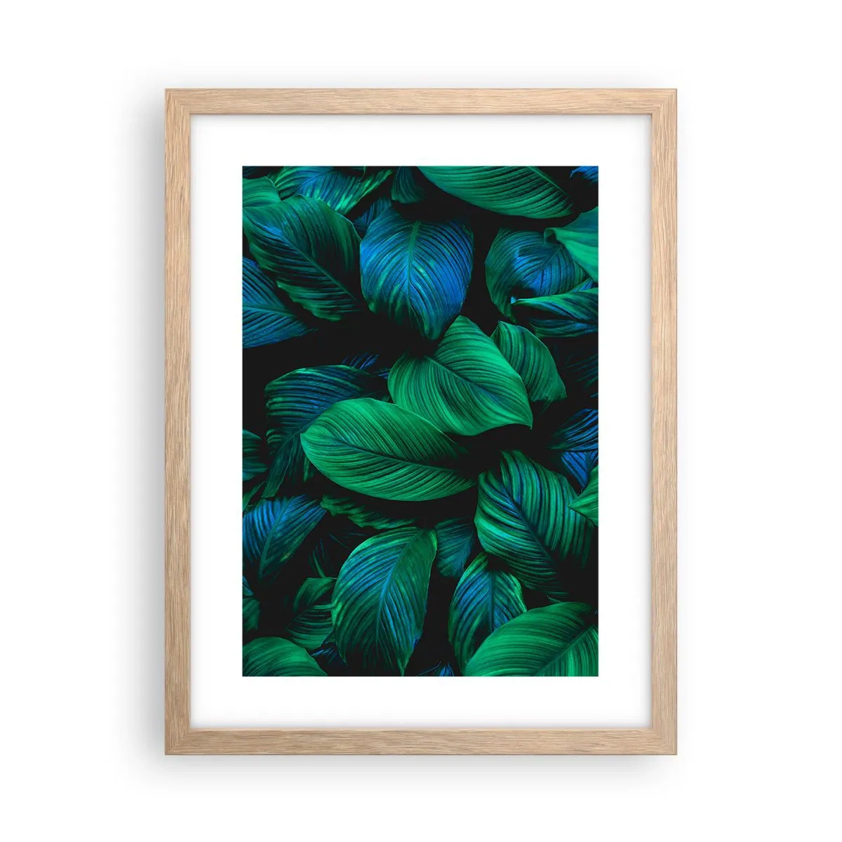 Pôster com moldura de carvalho claro - Na multidão verde - 30x40 cm