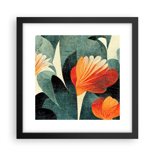 Pôster com moldura preta - O calor dos trópicos e o frescor da vegetação - 30x30 cm