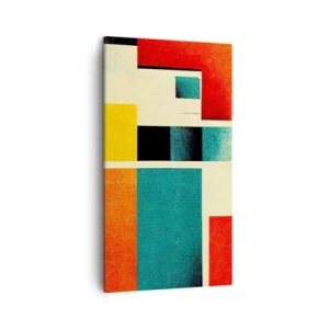 Quadro em tela - Abstração geométrica – boa energia - 45x80 cm