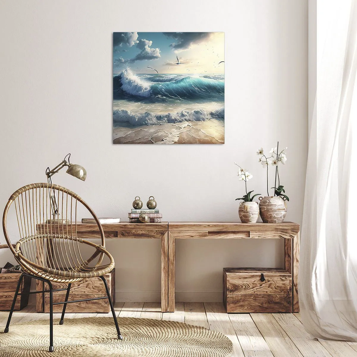 Quadro em tela - Cantarola apenas para si - 40x40 cm