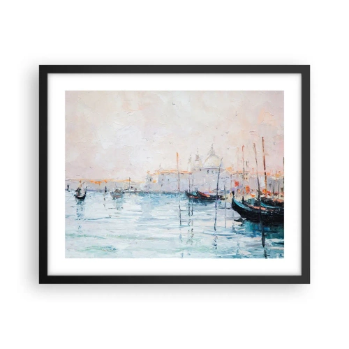 Pôster com moldura preta - Além da água, atrás do nevoeiro - 50x40 cm