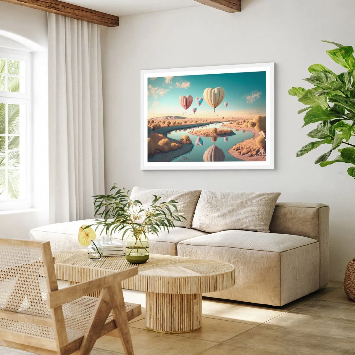 Pôster em moldura branca - O amor permite se reerguer - 100x70 cm