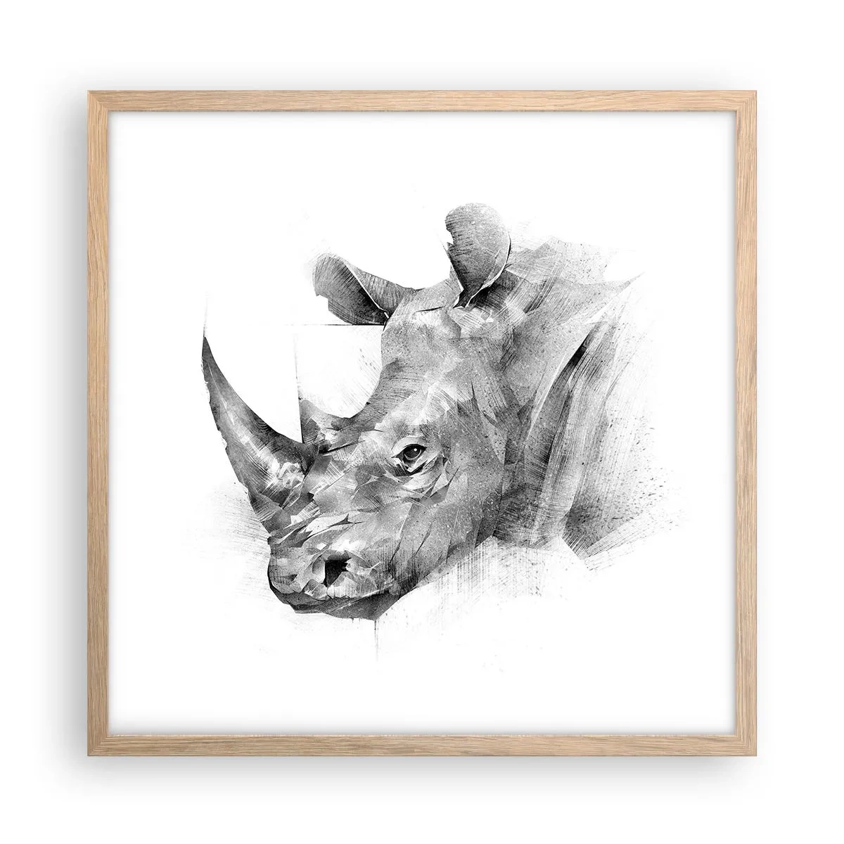 Pôster com moldura de carvalho claro - Retrato africano - 50x50 cm