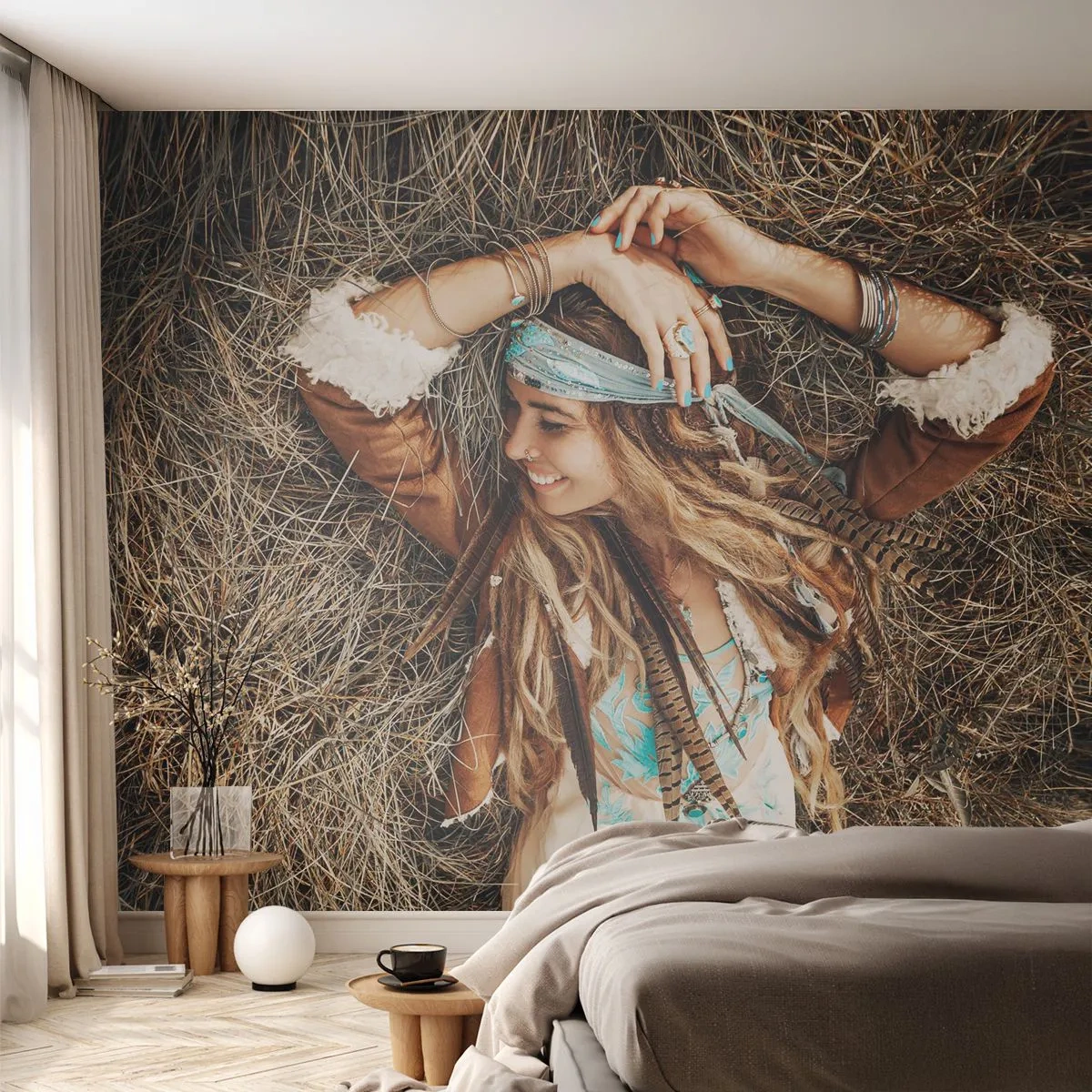 Papel de Parede Standard Eco - A caminho do verão do amor - Boho, Mulher, Joia - 200x140 cm