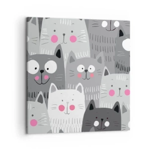 Quadro em tela - O mundo dos gatos - 50x50 cm