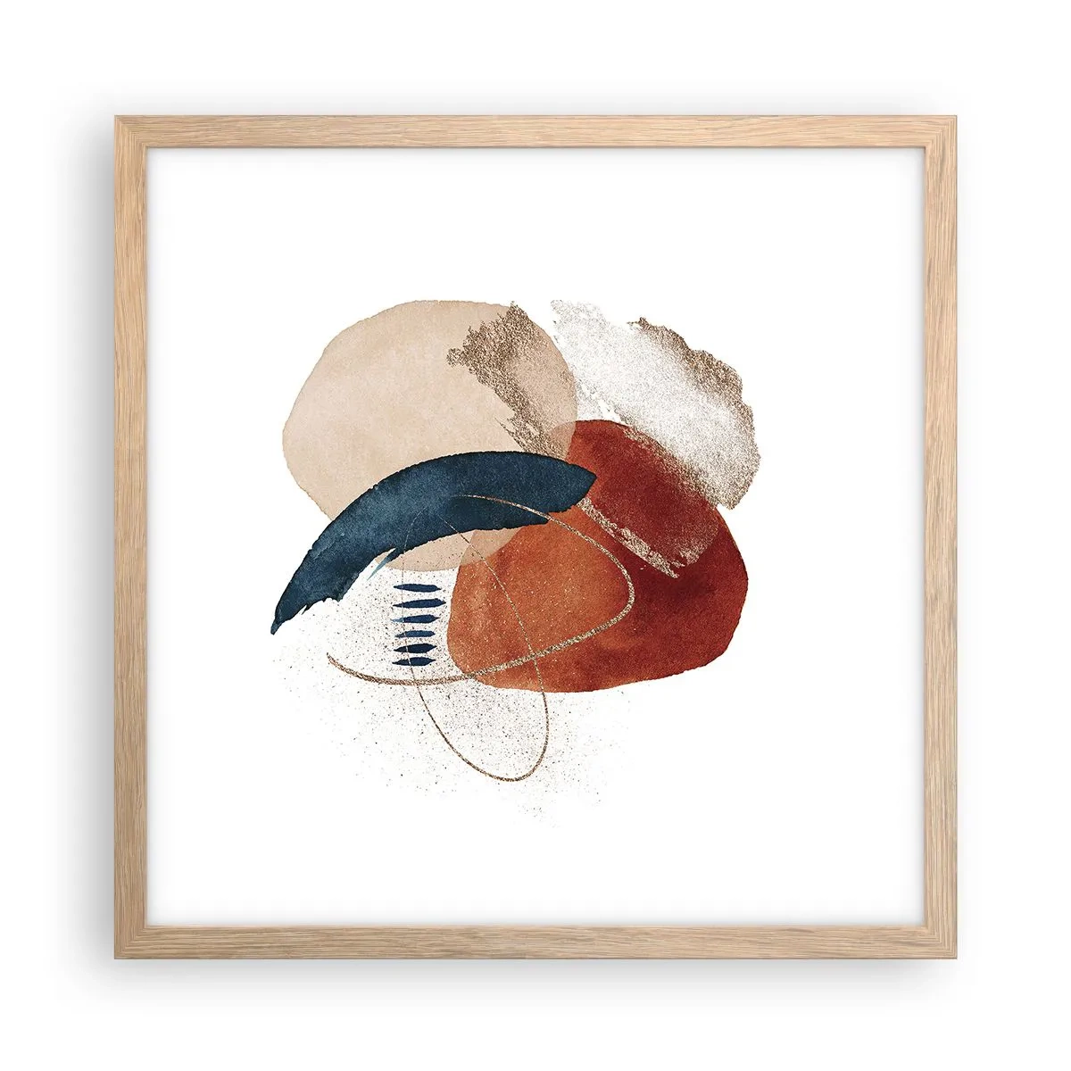 Pôster com moldura de carvalho claro - Composição oval - 40x40 cm